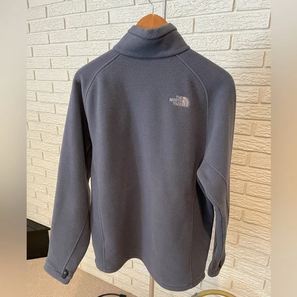 North face light grey / blue fleece men’s Medium - Picture 2 of 5